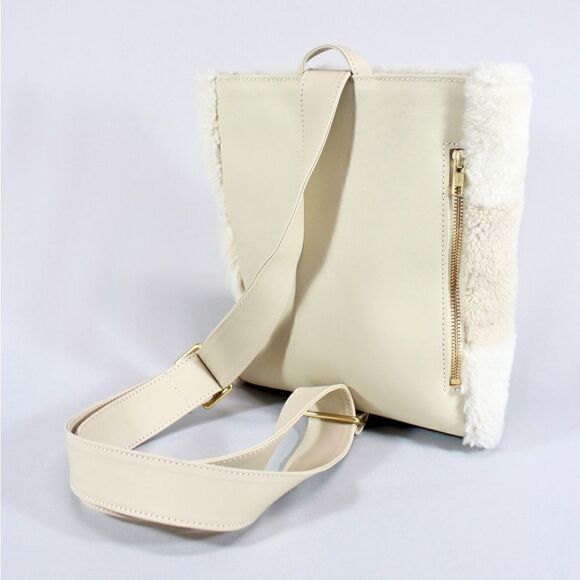 Primecut Shearling Shapes Patchwork Sling Bag NWT - Picture 4 of 14